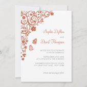 Floral Butterfly Garden Terracotta Boho Wedding Einladung (Vorderseite)