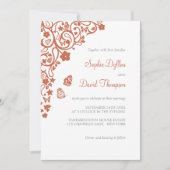 Floral Butterfly Garden Terracotta Boho Wedding Einladung (Vorderseite)