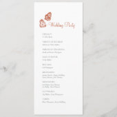 Floral Butterfly Garden Terracotta Boho Wedding Programm (Rückseite)