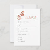 Floral Butterfly Garden Terracotta Boho Wedding RSVP Karte (Vorderseite)