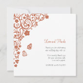 Floral Butterfly Garden Terracotta Foto Dankeskarte (Rückseite)