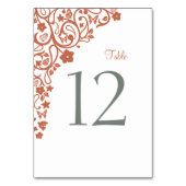 Floral Butterfly Garden Terracotta Hochzeit Tischnummer (Vorderseite)