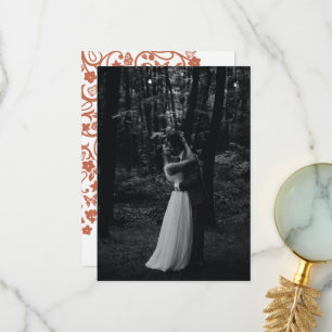 Floral Butterfly Garden Terracotta Hochzeitsreise  Dankeskarte