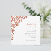 Floral Butterfly Garden Terracotta Piazza della Ri Save The Date (Stehend Vorderseite)