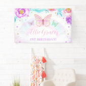 Floral Butterfly Geburtstag Hintergrund Banner (Insitu)