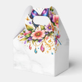 Floral Butterfly Gift Box – Custom Name & Message Geschenkschachtel (Rückseite)
