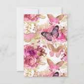 Floral Butterfly Girl Pattern Quinceanera Party Einladung (Rückseite)