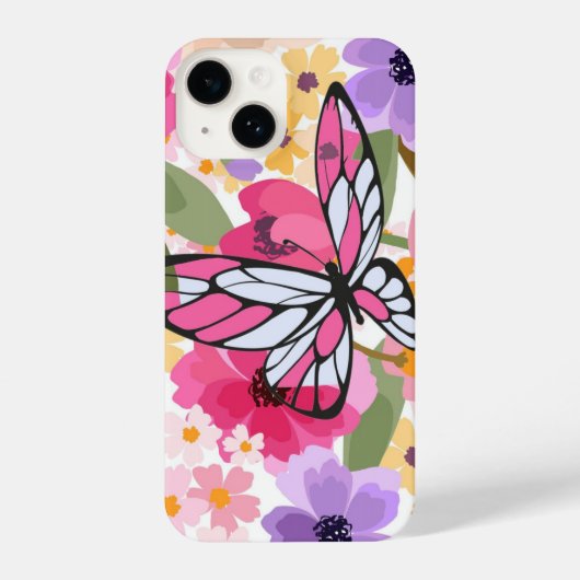 Floral Butterfly iPhone Hülle (Rückseite)