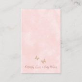 Floral Butterfly Kisses Babydusche Buchanfrage B Visitenkarte (Rückseite)