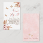 Floral Butterfly Kisses Babydusche Buchanfrage B Visitenkarte (Vorne/Hinten)
