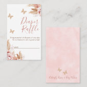 Floral Butterfly Kisses Babydusche Windelwindeln Visitenkarte (Vorne/Hinten)