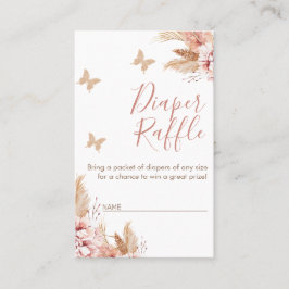 Floral Butterfly Kisses Babydusche Windelwindeln Visitenkarte