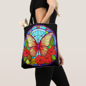 Floral Butterfly Künstlerisch Tasche (Von Nahem)