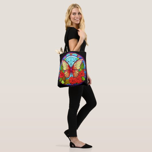 Floral Butterfly Künstlerisch Tasche (Am Model)
