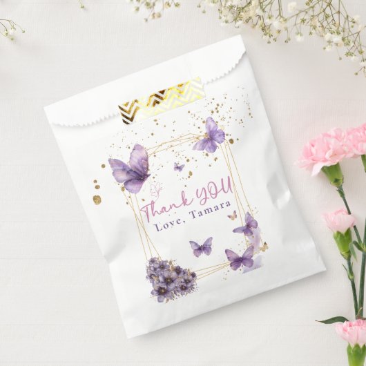 Floral Butterfly Lila Girly Baby Dusche Party Geschenktütchen (Versiegelt)
