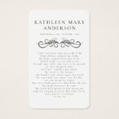 Floral Butterfly Memorial Card (Vorderseite)