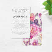 Floral Butterfly Memorial Card (Schreibtisch)