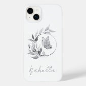 Floral Butterfly Monochrome Einfache Stilbezeichnu Case-Mate iPhone Hülle (Rückseite)
