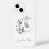 Floral Butterfly Monochrome Einfache Stilbezeichnu Case-Mate iPhone Hülle (Rückseite)