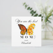 Floral Butterfly Mother's Day Personalized Card Einladung (Stehend Vorderseite)