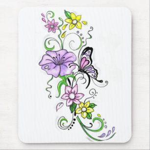 Floral Butterfly Mousepad