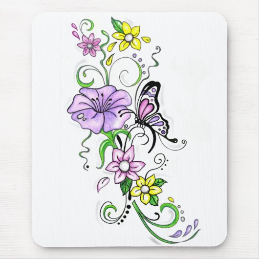 Floral Butterfly Mousepad (Vorne)