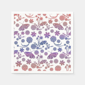 Floral Butterfly Napkin Serviette