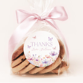 Floral Butterfly Pastel Bridal Shower Favor  Runder Aufkleber