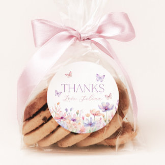 Floral Butterfly Pastel Bridal Shower Favor  Runder Aufkleber