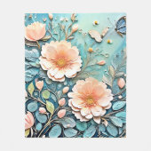 Floral Butterfly Pastell Art Fleecedecke (Vorderseite)