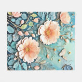 Floral Butterfly Pastell Art Fleecedecke (Vorderseite (Horizontal))