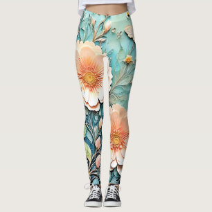 Floral Butterfly Pastell Art Leggings