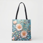 Floral Butterfly Pastell Art Tasche (Vorderseite)
