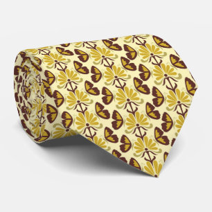 Floral Butterfly Pattern Necktie Krawatte