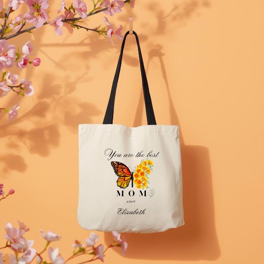 Floral Butterfly Personalized Tote Bag Tragetasche