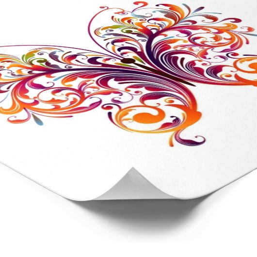 Floral Butterfly Poster (Ecke)
