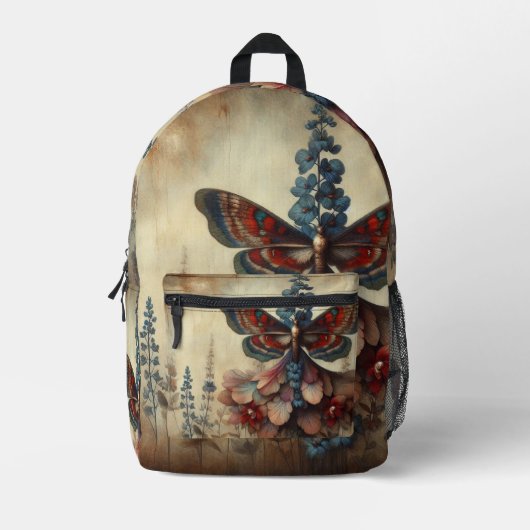 Floral Butterfly-Rucksack Bedruckter Rucksack (Vorderseite)