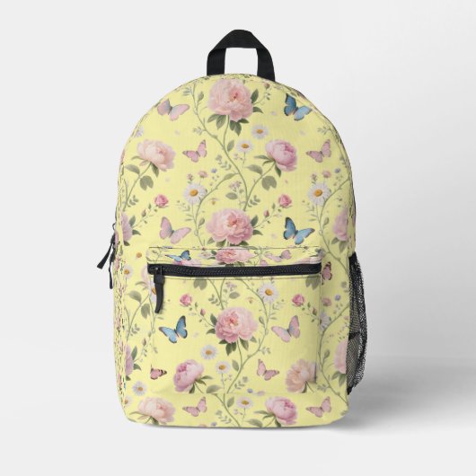 Floral Butterfly-Rucksack mit Peonys Bedruckter Rucksack (Vorderseite)