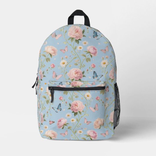 Floral Butterfly-Rucksack mit Peonys Bedruckter Rucksack (Vorderseite)