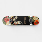 Floral Butterfly Skate Deck Skateboard (Horizontal)