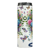Floral Butterfly Stethoscope Nurse Heart Thermosbecher (Rückseite)