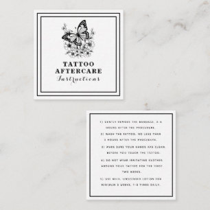 Floral Butterfly Tattoo Aftercare Instructions Quadratische Visitenkarte