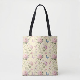 Floral Butterfly Tote Tasche mit Peonys