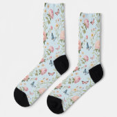 Floral Butterfly Watercolor Socks Socken (Linkes Detail)
