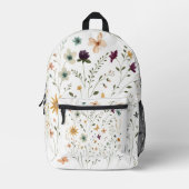 Floral & Butterfly,  Whimsical Garden-Inspired  Bedruckter Rucksack (Vorderseite)