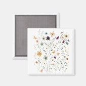 Floral & Butterfly, Whimsical Garden-Inspired Magnet (Vorderseite/Rückseite)