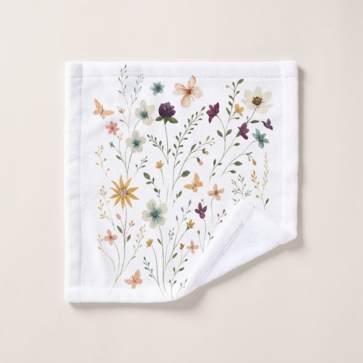 Floral & Butterfly,  Whimsical Garden-Inspired  Waschlappen (Waschlappen)