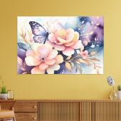 Floral Butterfly Whimsy Leinwanddruck (Insitu (Wohnzimmer))