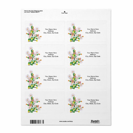 Floral Butterfly White Labels (Vorne)