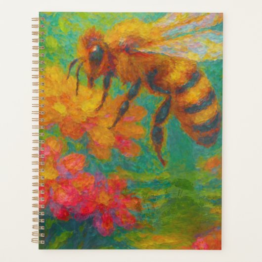 Floral Buzz: Öko Friendly Bee Notebook Planer (Vorderseite)